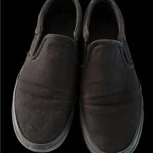 Vans, mens size 9, black slip on.